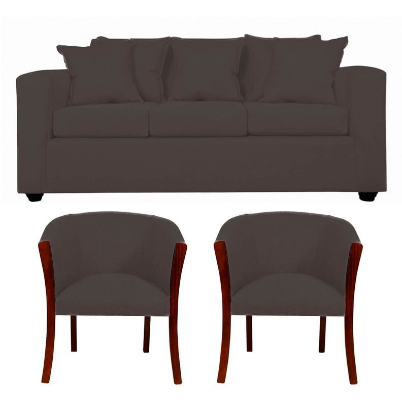 Living Kabul 311 Sofa y Sillones tipo Sitial Color Cafe-0