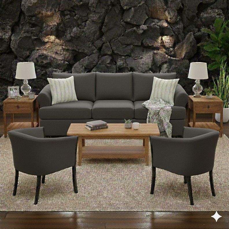 Juego de Living Pastora marengo 311 sofa resortes + 2 sitiales