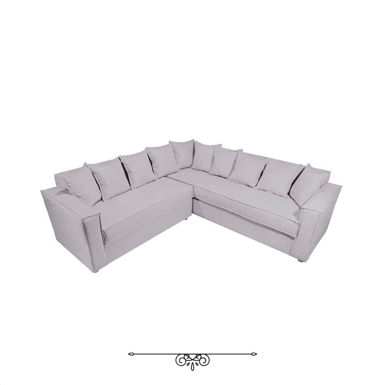 Seccional 6 Cuerpos Baco Gris Claro Resortes Pocket           -4