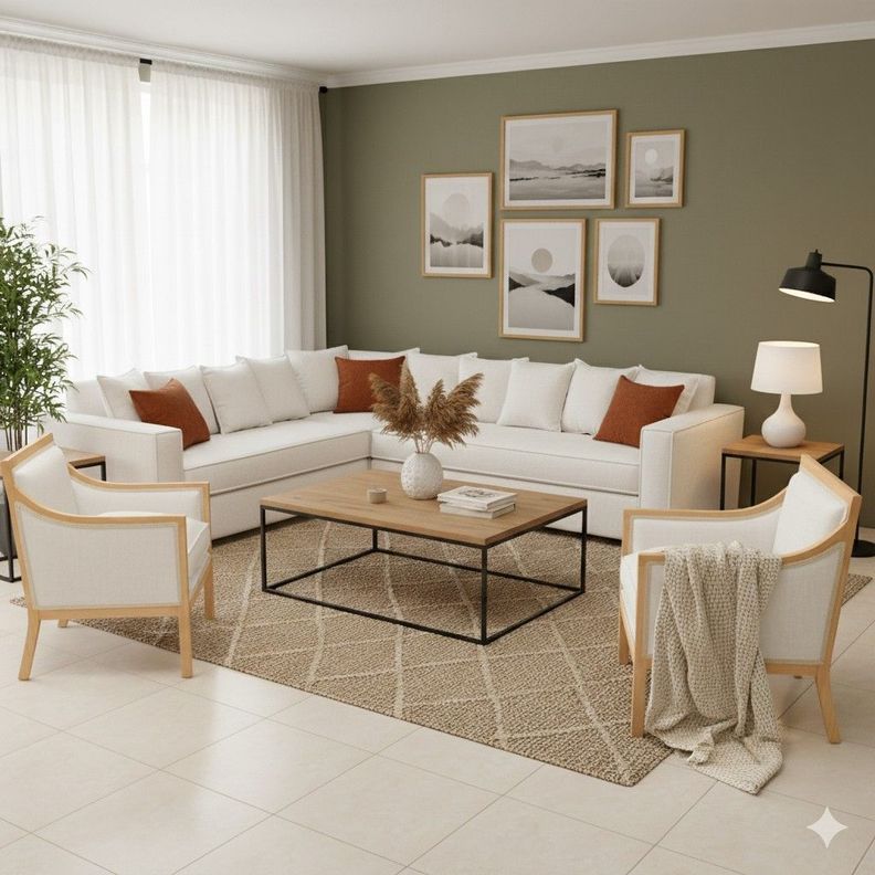 Living 311 Metropolitan Blanco Seccional con resortes+ 2 Sitiales