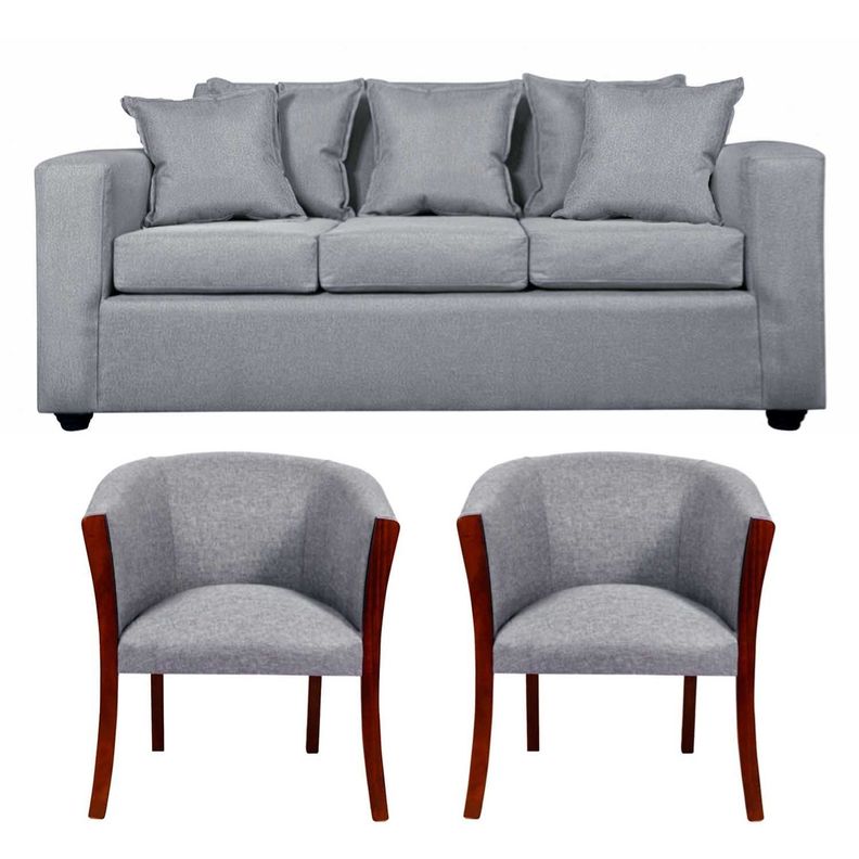 Living Kabul 311 Sofa y Sillones tipo Sitial Color Gris -0