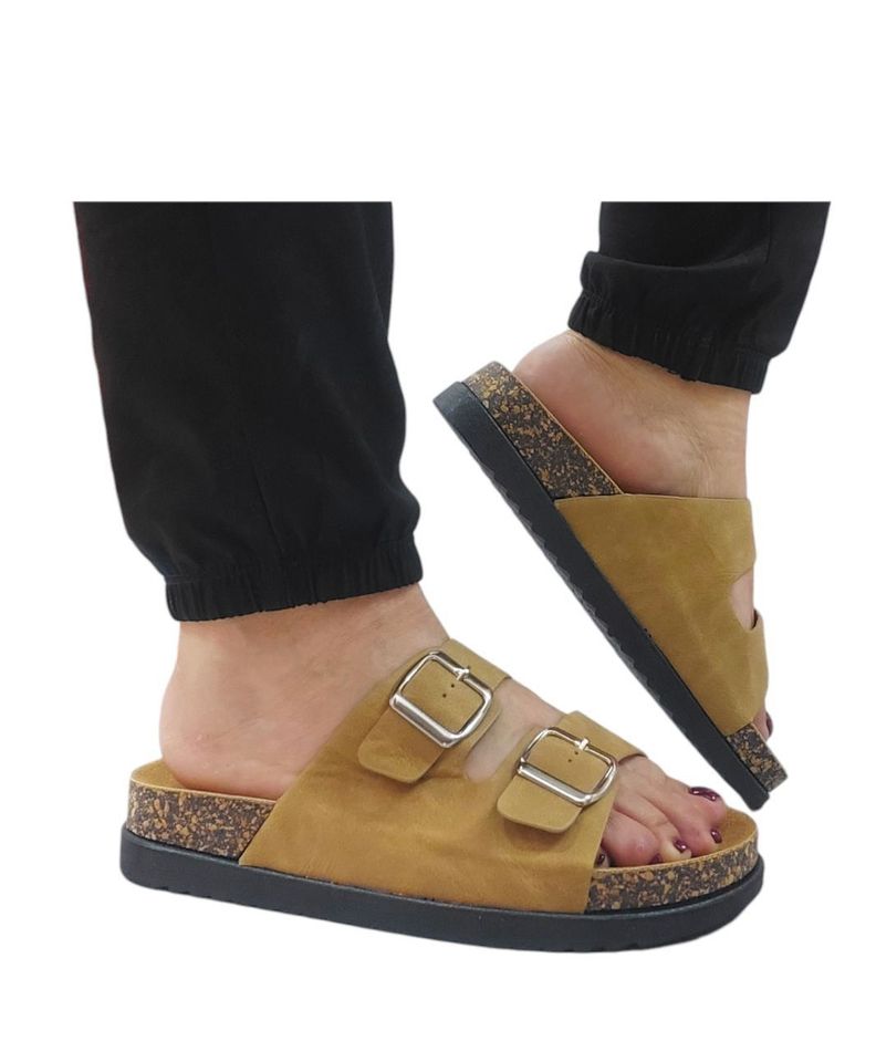 Chalas Sandalias De Corcho Con Doble Hebilla Mujer 5086-1 -0