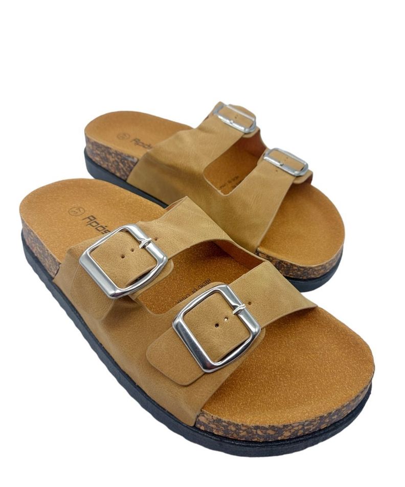 Chalas Sandalias De Corcho Con Doble Hebilla Mujer 5086-1 -2