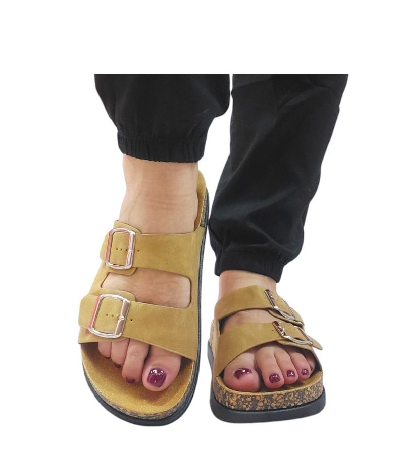 Chalas Sandalias De Corcho Con Doble Hebilla Mujer 5086-1 -3