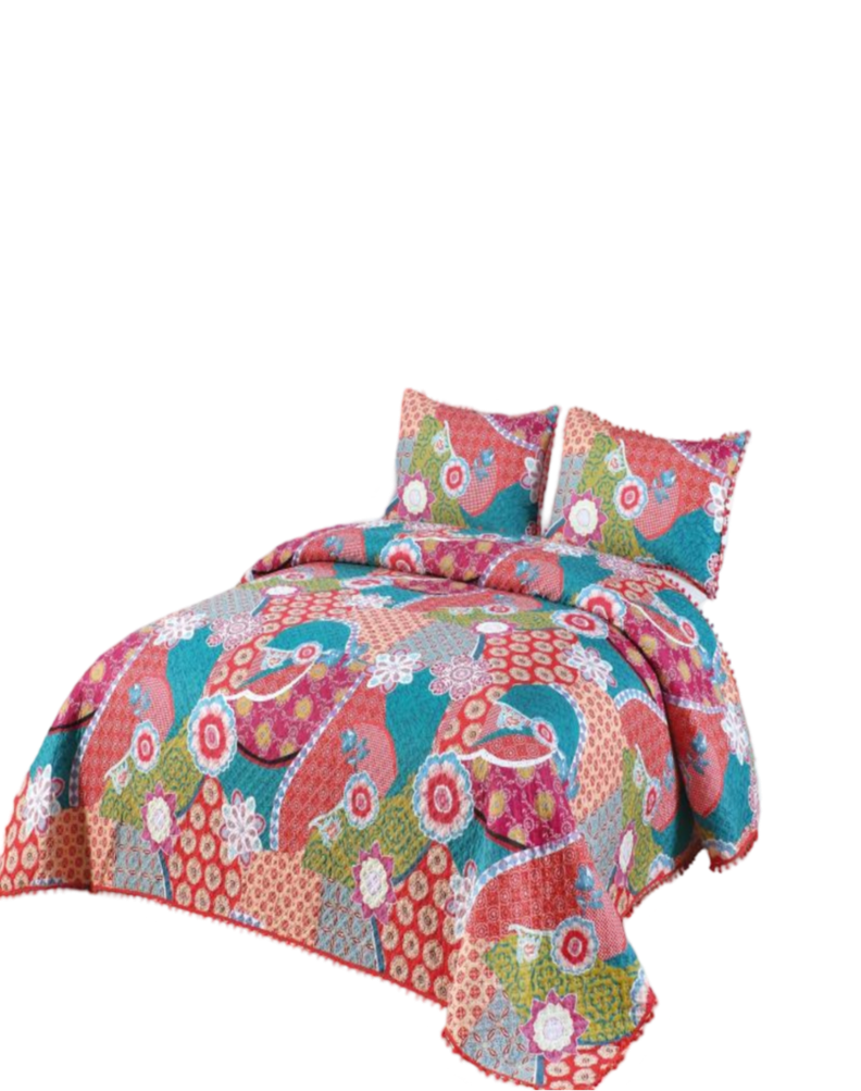 Cubrecama Ligero De Verano Con Pompones - Elegantes KING / Super King TD12-0