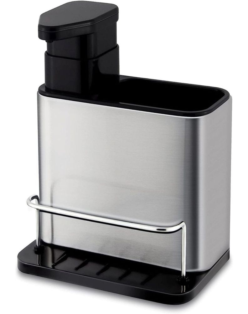 Organizador 3 en 1 Dispensador Jabón y Porta Esponja-0