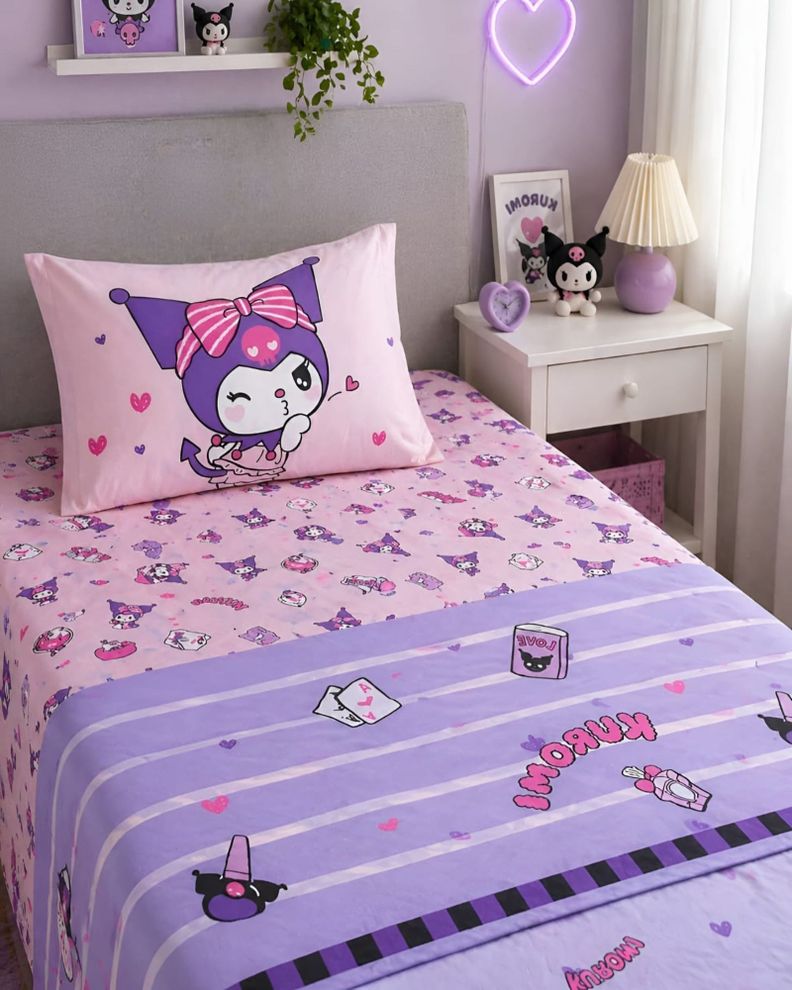 Sabanas infantil Kuromi plaza y media Mashini Surtido