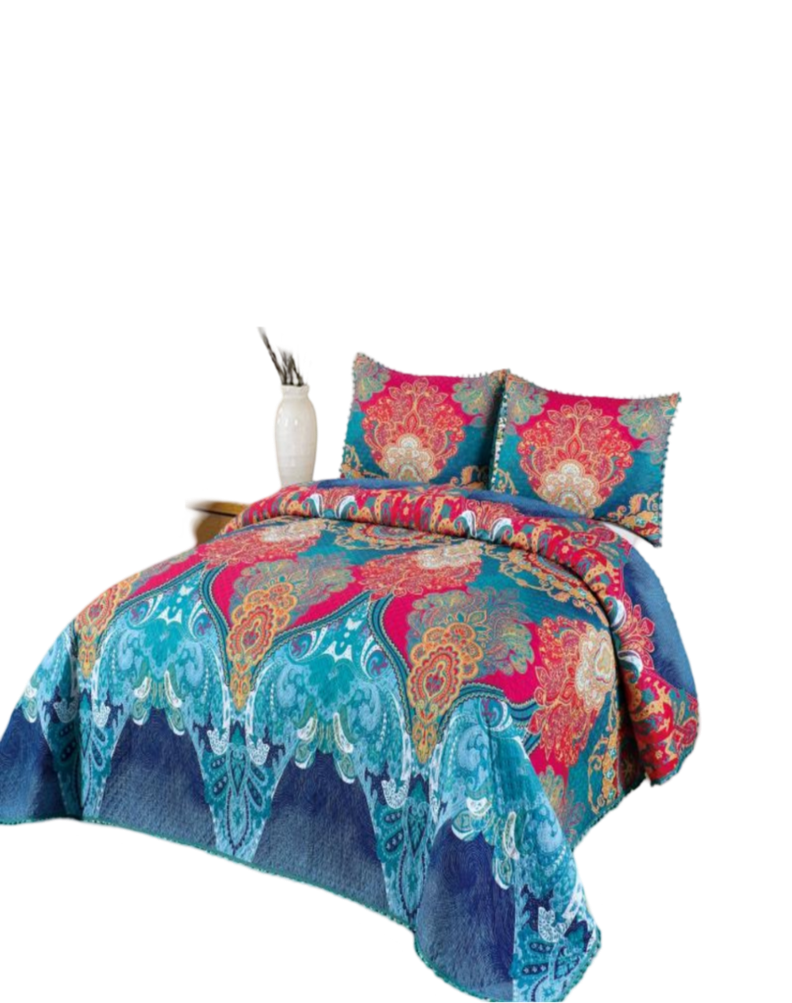 Cubrecama Ligero De Verano Con Pompones - Elegantes KING / Super King TD14-0
