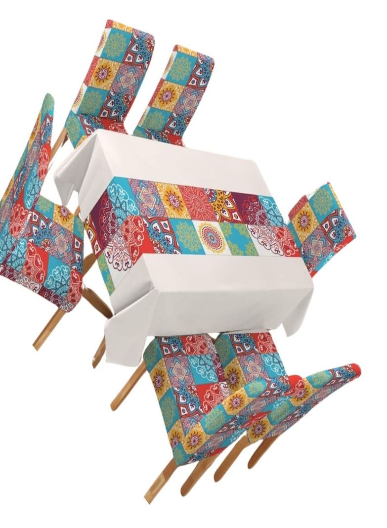 MANTEL MÁS 6 FUNDAS PARA SILLAS L21-1