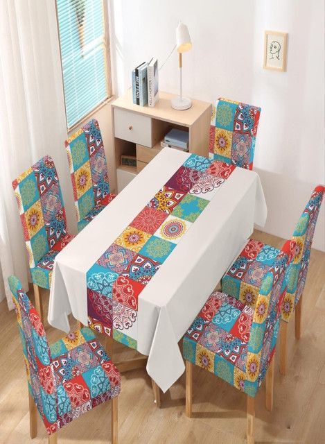 MANTEL MÁS 6 FUNDAS PARA SILLAS L21-2