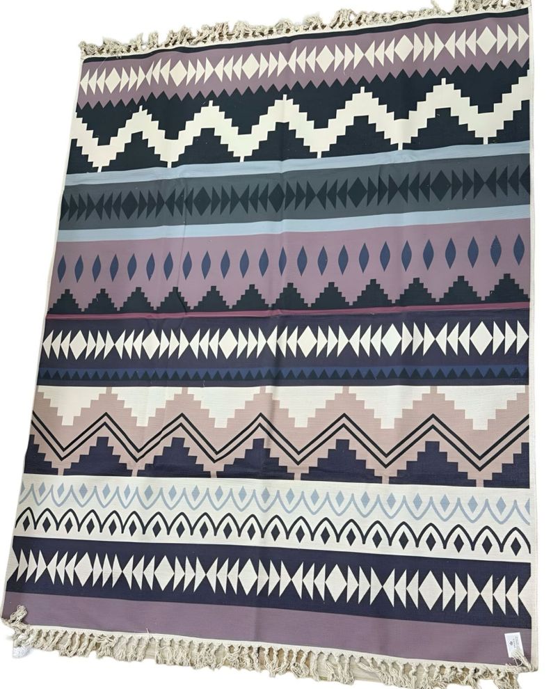 ALFOMBRA DE LINO 160 X 200 ELEGANTES CON FLECOS A02-0