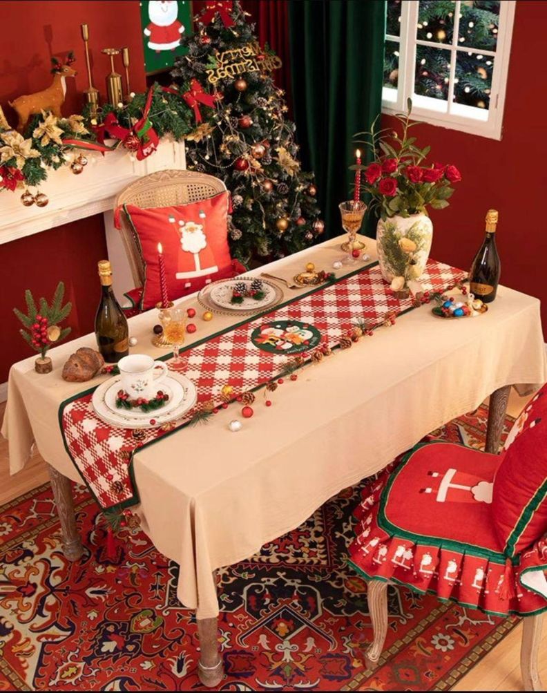 Camino de Mesa Navideño Rojo 29x180 cm Decoración 12O1-2