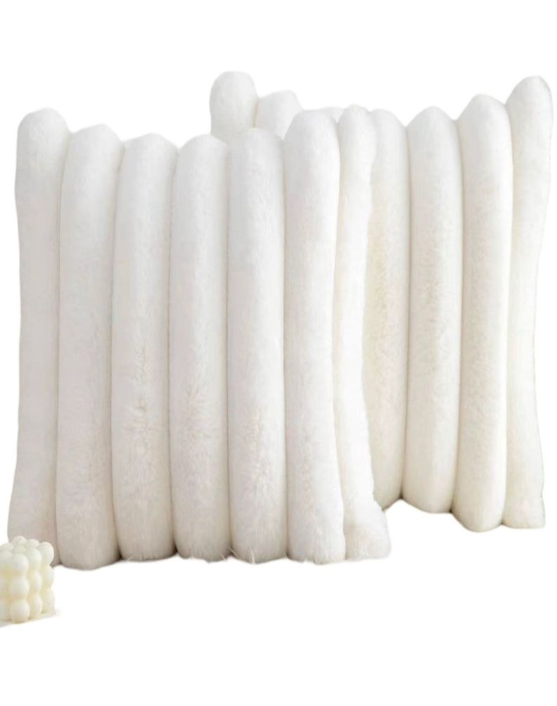 Juego de 2 Fundas de Cojín Plush-Blanco-0