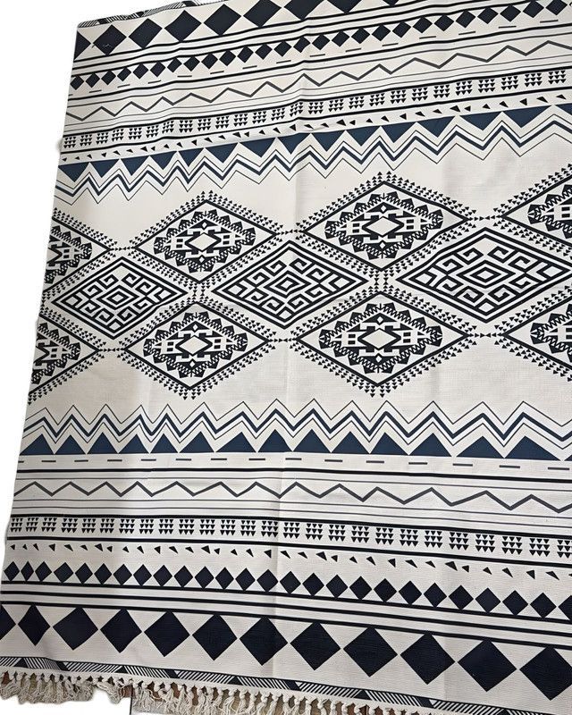 ALFOMBRA DE LINO 160 X 200 ELEGANTES CON FLECOS A04-0