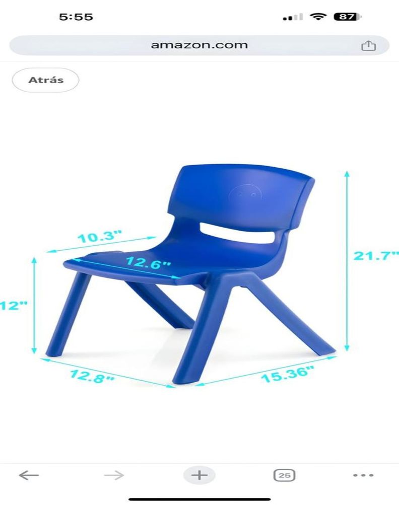 Mini Silla Plástica Infantil Piso Asiento ROSA-1