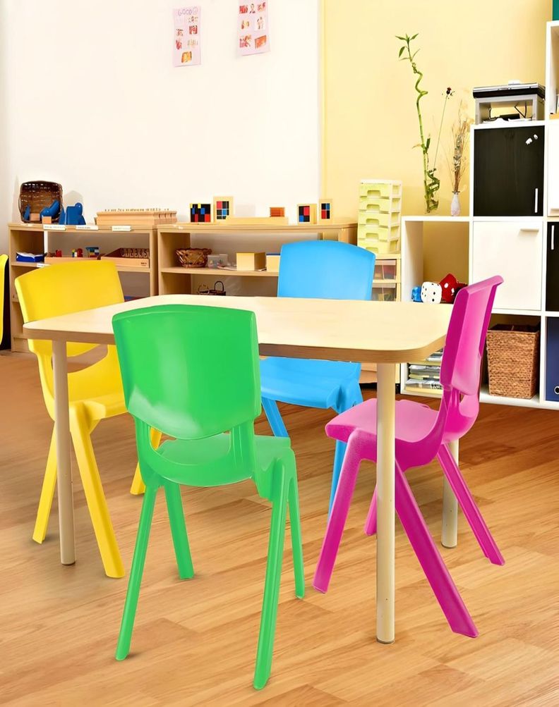 Mini Silla Plástica Infantil Piso Asiento ROSA-2