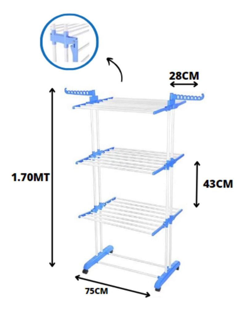 Organizador Tendedero Plegable 3 Niveles Secado-1
