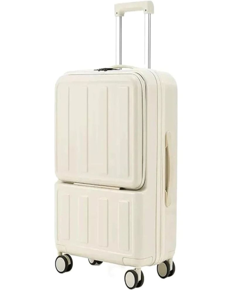 MALETA EQUIPAJE DE MANO CON PORTA LAPTO BEIGE-0