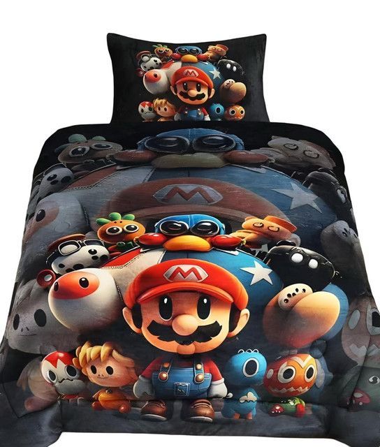CUBRECAMA DE INVIERNO CON CHIPORRO NIÑO MARIO -1