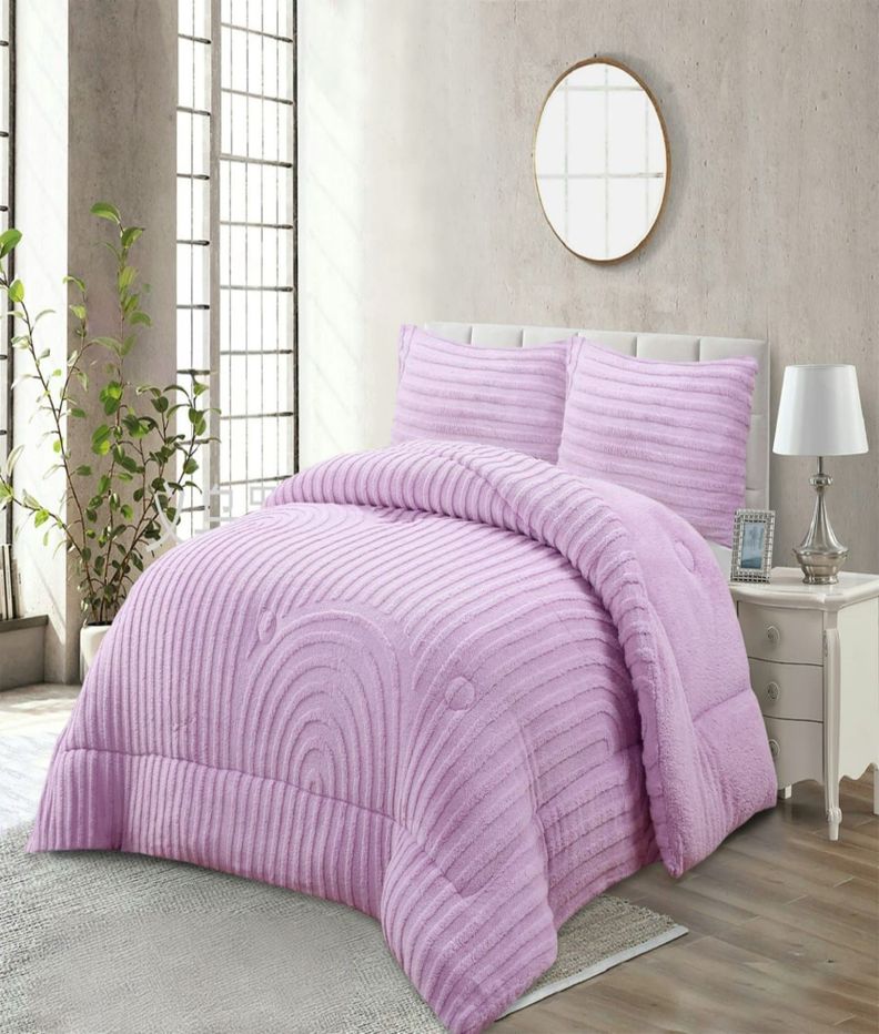 CUBRECAMA GRUESO PARA INVIERNO KING - SUPER KING LILA-2