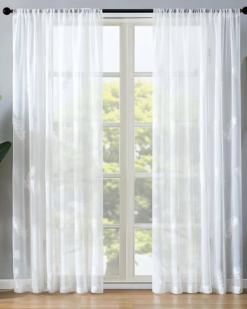 Pack de Visillo transparente con textura 140x230cmv06-0