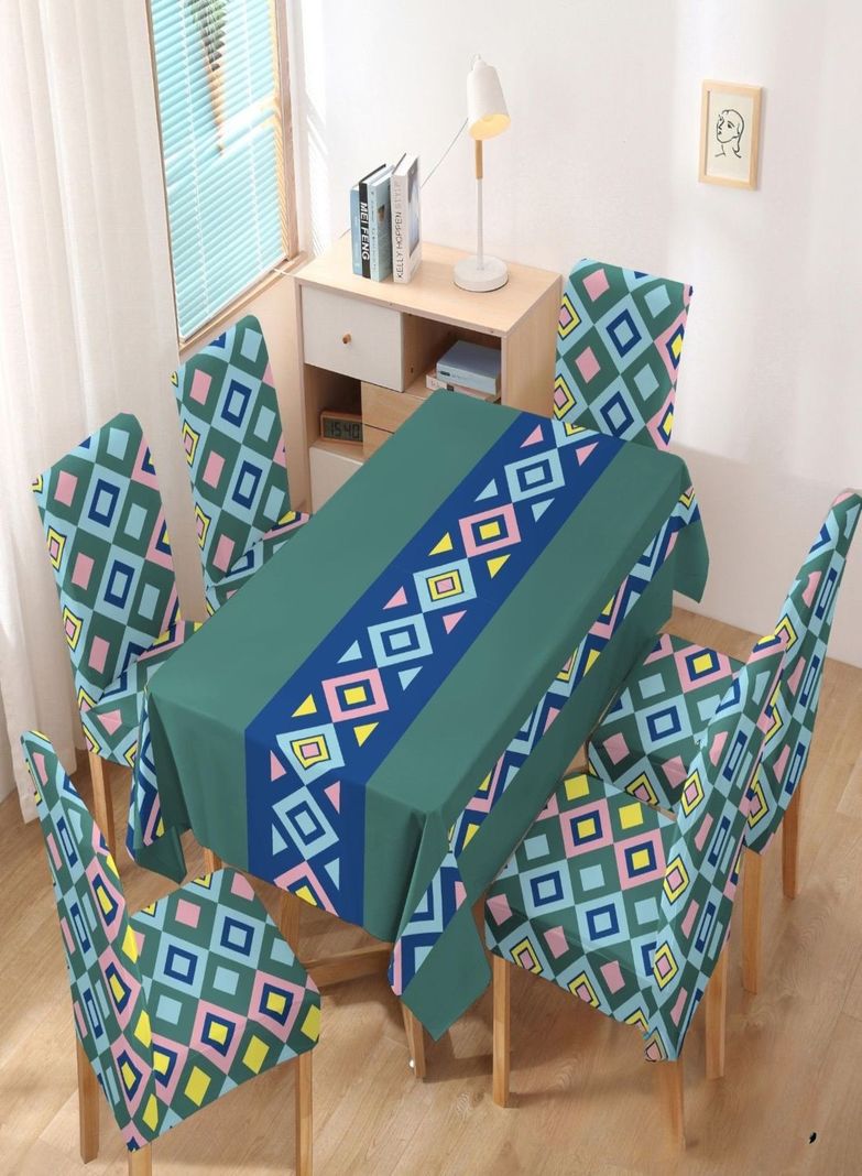MANTEL MÁS 6 FUNDAS PARA SILLAS L04-2