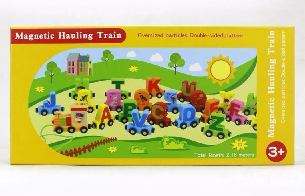 Tren Magnético de Madera con Letras del Abecedario A-Z-2