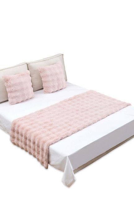 JUEGO DE PIECERA DE CAMA MAS 2 COJIN CON FUNDAS MODELO BURBUJA ROSADO-1