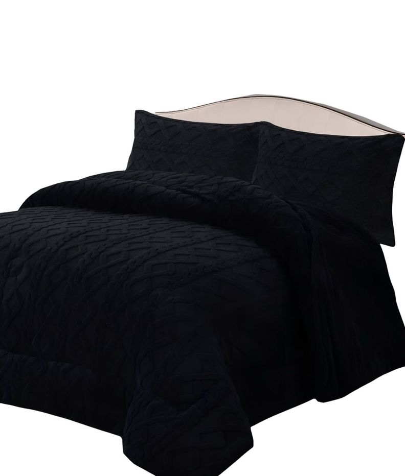 CUBRECAMA GRUESO PARA INVIERNO KING - SUPER NEGRO -12-0