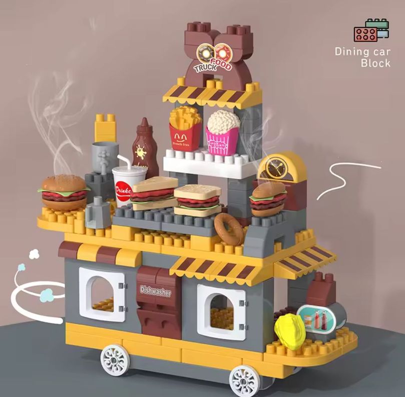 Cocina de Construcción 117 Piezas con Accesorios-Naranja-1