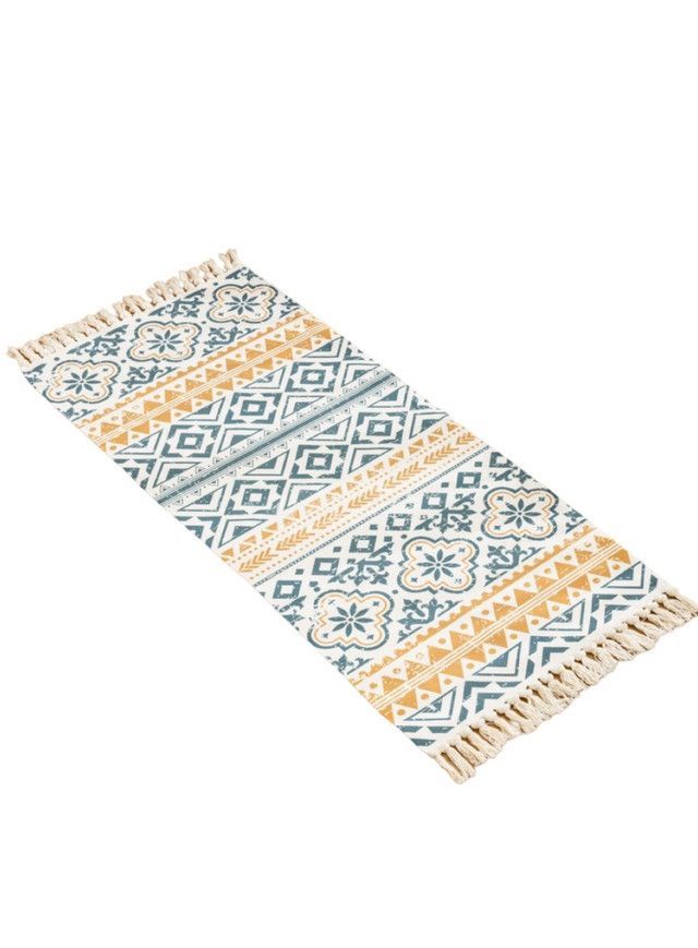 JUEGO DE 2 BAJADA DE CAMA ALFOMBRA DE LINO 60X130cm TH02-0