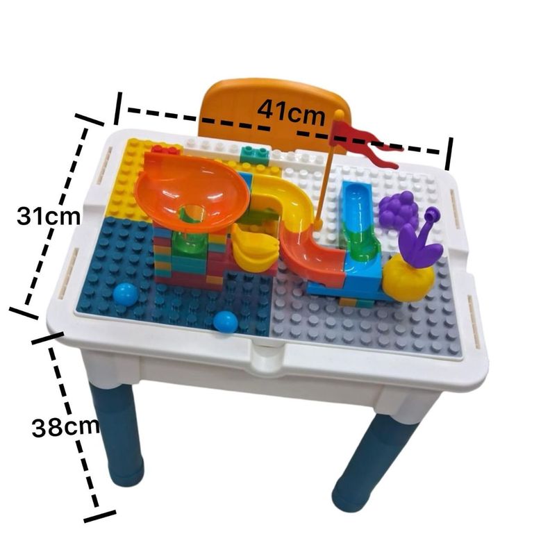 Mesa de Juego para Niños con Silla y Bloques-1