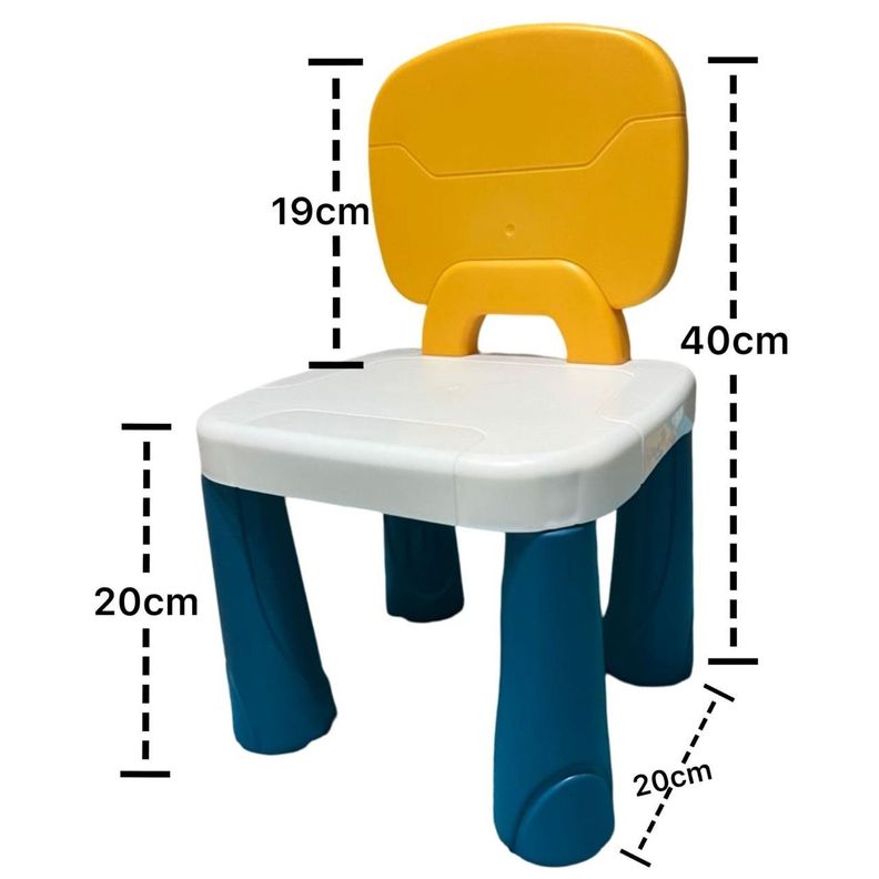 Mesa de Juego para Niños con Silla y Bloques-2