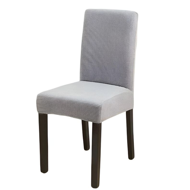 PACK DE 6 FUNDAS CUBRE SILLAS DE COMEDOR CUADRILLE GRIS CLARO-2