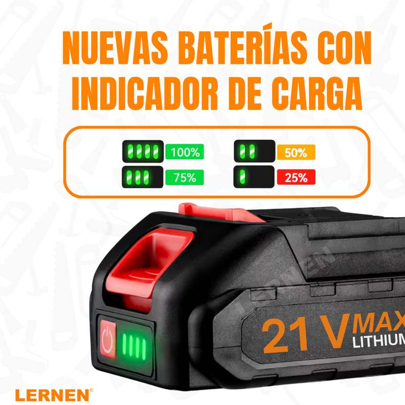 Taladro Desatornillador Inalámbrico 2 Baterías + Set 246 Brocas-3