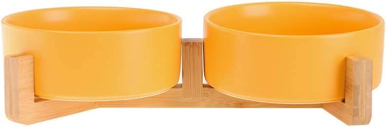 Plato Comedero Doble Grandes De Ceramica Para Perro Gato Xl-0