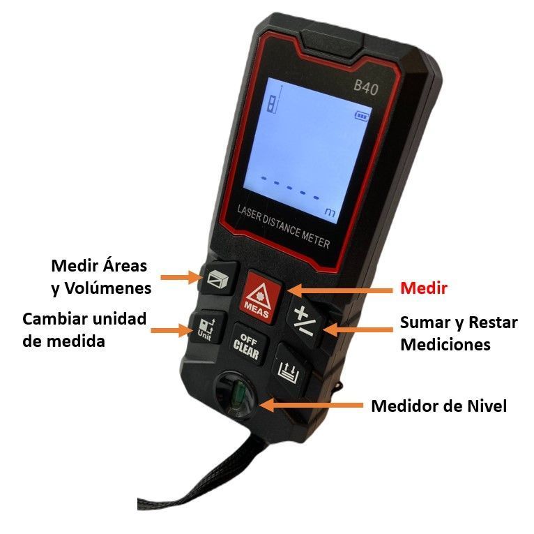 Medidor De Distancia Laser Digital 40m Con Acceso-1