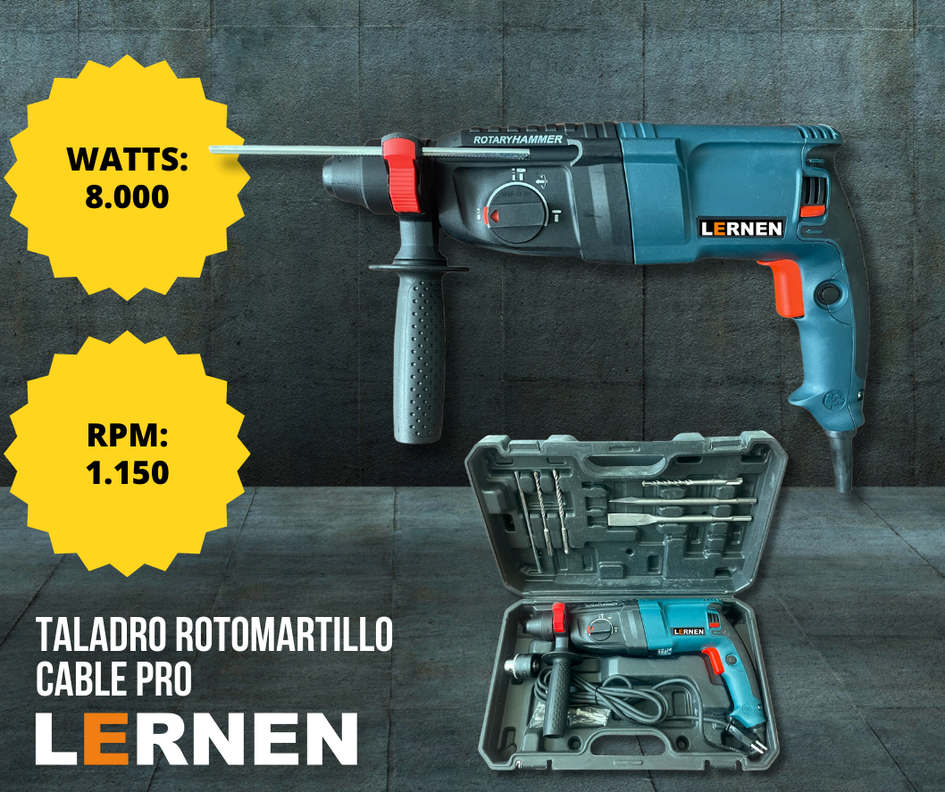 Kit Rotomartillo 800 W + Maletín Portátil + Accesorios-5