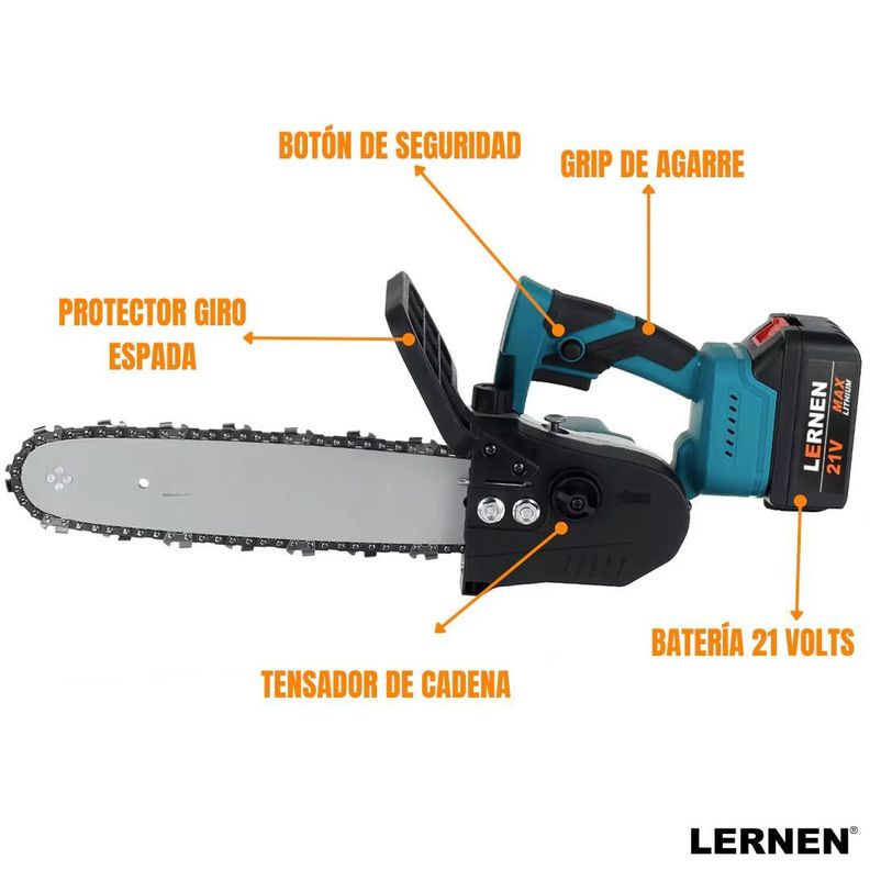 Motosierra Podadora Inalámbrica 12'' + 2 Baterías y Maletín-1