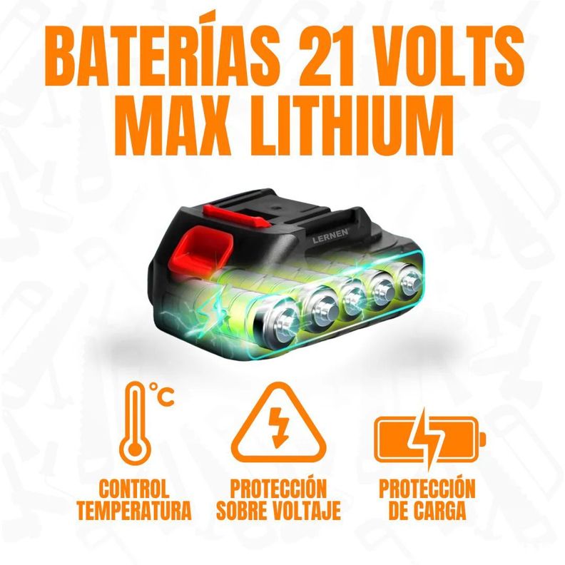 Motosierra Podadora Inalámbrica 12'' + 2 Baterías y Maletín-6