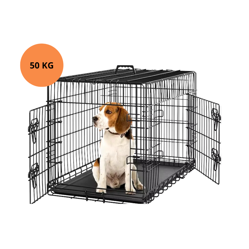 Canil Para Perros Desarmable 2 Puertas - Jaula Max 50 Kg-0