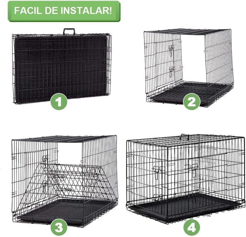 Canil Para Perros Desarmable 2 Puertas - Jaula Max 50 Kg-2