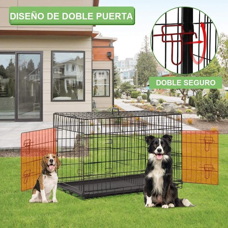 Canil Para Perros Desarmable 2 Puertas - Jaula Max 50 Kg-3