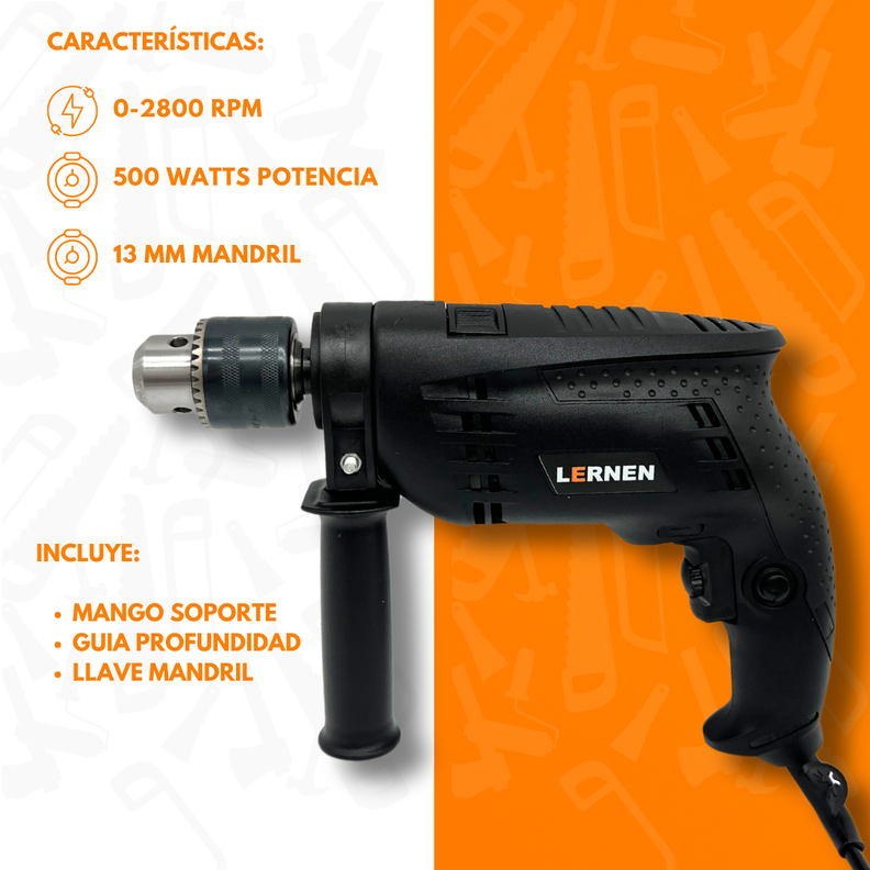 Taladro Percutor Eléctrico 13mm - 2800 Rpm - 220v + Brocas-1