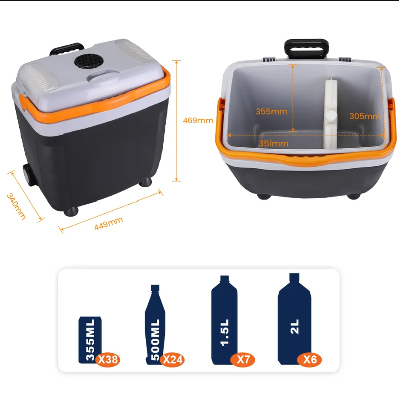 Cooler Pro Portátil con Ruedas 28 Lt 12v Para Autos O Enchufe Ac / Dc-5