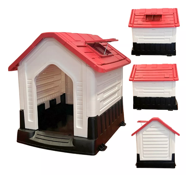 Casa De Perro M Lernen – Con Ventana De Ventilación Color Rojo-0