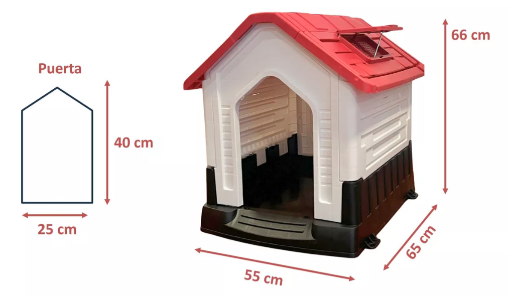 Casa De Perro M Lernen – Con Ventana De Ventilación Color Rojo-1