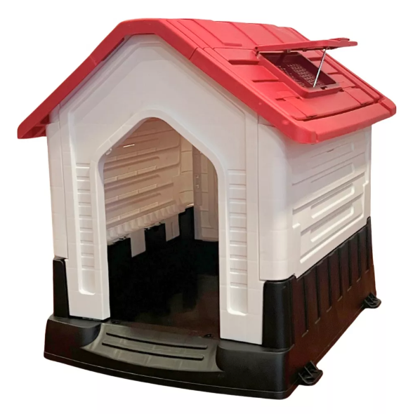 Casa De Perro M Lernen – Con Ventana De Ventilación Color Rojo-3