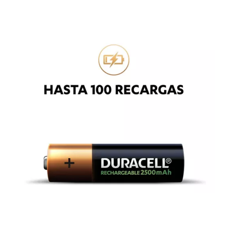 Pilas AA Recargables Duracell Pack 2 -2