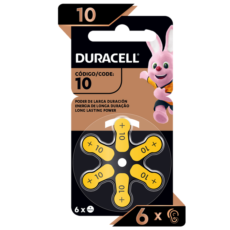 Pila Auditiva Duracell Activair 10 - 6 pilas Audífonos-0
